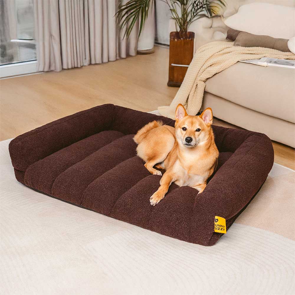 CloudNest Plush Bolster Dog Bed