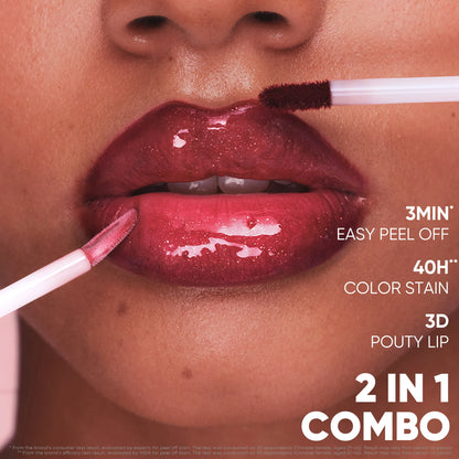 LipLock Duo Peel Off Stain & Plumping Gloss