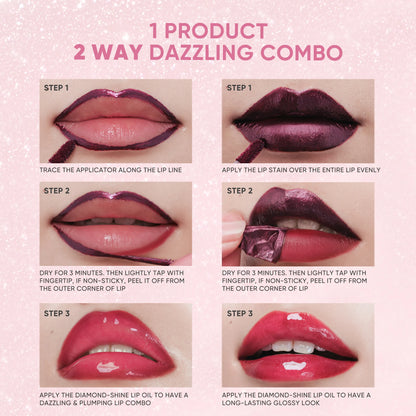 LipLock Duo Peel Off Stain & Plumping Gloss