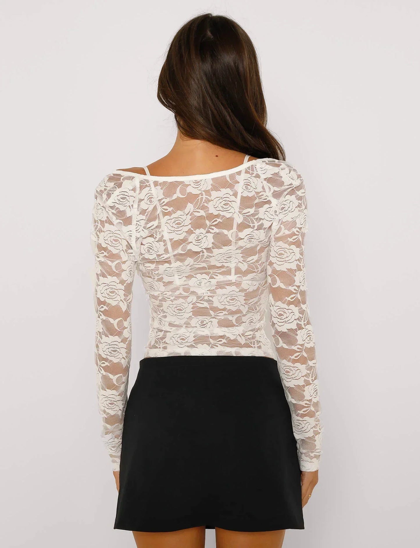 Tempt™ Floral Lace Cut-Out Top