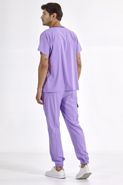 CurvEase Stretch V-Neck Jogger Scrub Set, 9 Pockets